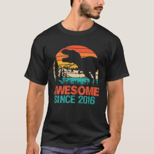 T-shirt Enfants De 6 Ans 6 Anniversaire Dinosaure Awesome