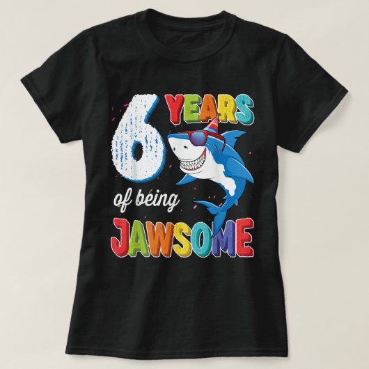 T-shirt Enfants de 6 ans JawCertains requins 6e anniversai (Design devant)