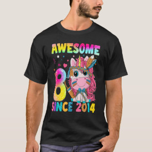 T-shirt Enfants de 8 ans Ados mignons Unicorn Boho 8e Birt