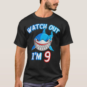 T-shirt Enfants de 9 ans Gardez le requin Attention SHIRT