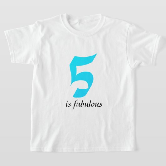 T-shirt Enfants de cinq ans Garçons d'âge 5 ans Turquoise (Poser)