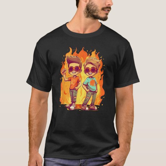 T-shirt Enfants de combustion Cool pour les meilleurs amis (Devant)