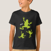 T-shirt Enfants de grenouille verte et noire (Devant)
