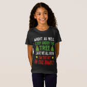 T-Shirt Enfants de Noël amusants Pyjamas de Noël Filles Ga (Devant entier)