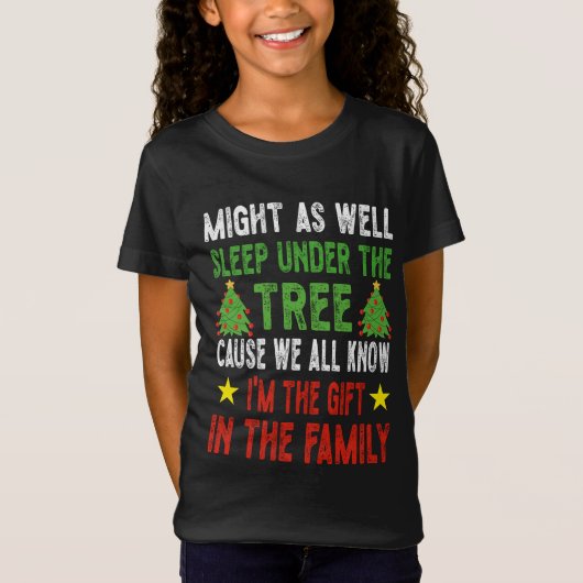 T-Shirt Enfants de Noël amusants Pyjamas de Noël Filles Ga (Devant)
