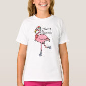 T-shirt Enfants de Noël, Noël Flamant rose de Noël (Devant)