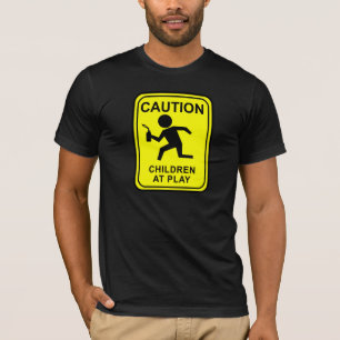 T-shirt Enfants de précaution au jeu - coureur de torche