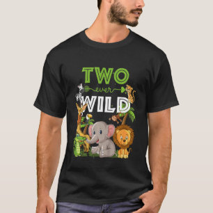 T-shirt Enfants deux jamais Wild 2e anniversaire Zoo Safar