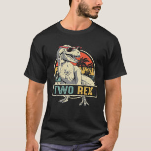T-shirt Enfants Deux Rex 2E Anniversaire Deuxième Dinosau