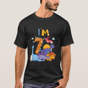 T-shirt Enfants Dino 7E Anniversaire Garçon I'm 7 Annivers