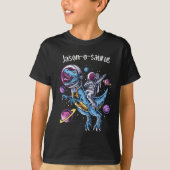 T-shirt Enfants Dinosaur T-Rex Astronaut Ajouter Nom T-Shi (Devant)