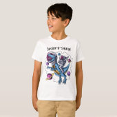 T-shirt Enfants Dinosaur T-Rex Astronaut Ajouter Nom T-Shi (Devant entier)