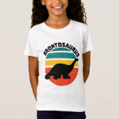 T-Shirt Enfants Dinosaure Brontosaurus Retro Sunset Distan (Devant)