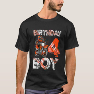 T-shirt Enfants Dirt Vélo 4Anniversaire Dirtbike Moto