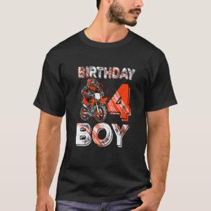 T-shirt Enfants Dirt Vélo 4Anniversaire Dirtbike Moto