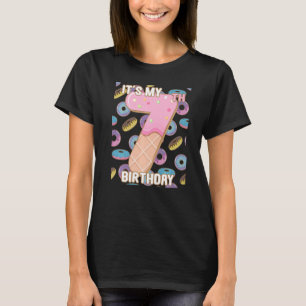 T-shirt Enfants Donut sucré C'est mon 7e anniversaire 7 an