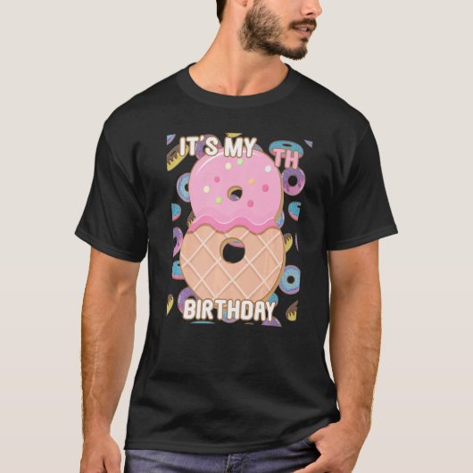 T-shirt Enfants Donut sucré C'est mon 8e anniversaire 8 an (Devant)