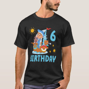 T-shirt Enfants drôles 6ème anniversaire Voilier Voile Boa