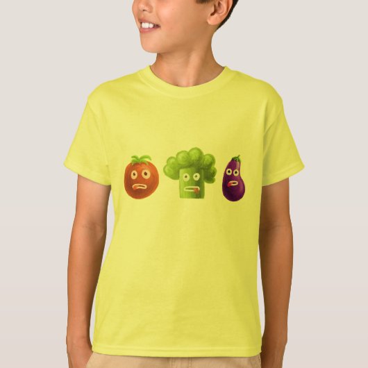 T-shirt Enfants drôles de légumes de bande dessinée (Devant)