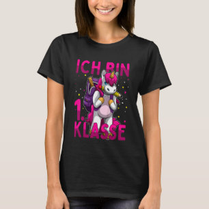 T-shirt Enfants École rose Unicorne Avec Sac École Ich Bin