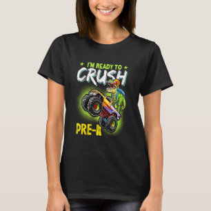 T-shirt Enfants Écrasent Préscolaire Dinosaure Camion Mons