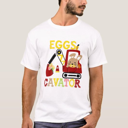 T-shirt Enfants Eggscavator Joyeux Easter Funny Excavator (Devant)