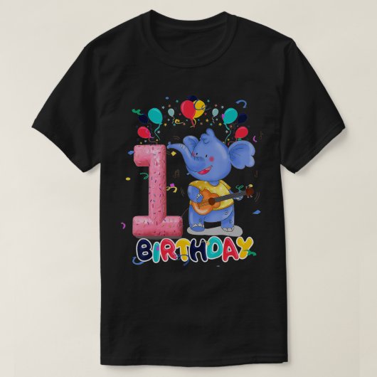 T-shirt Enfants Elephant Anniversaire fête 1 An Garçon 1th (Design devant)