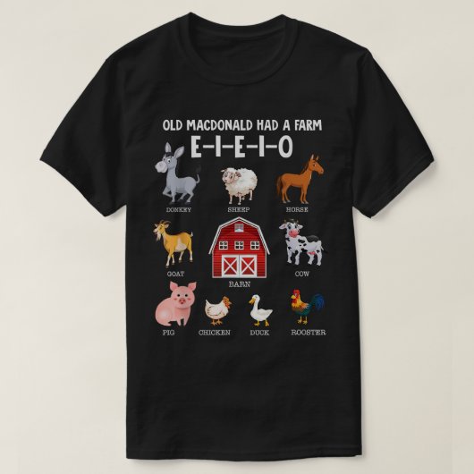 T-shirt Enfants en bas âge Animaux de ferme Vieux MacDonal (Design devant)