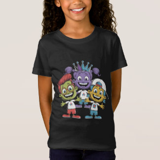 T-Shirt Enfants en dessin coloré avec des expressions ludi