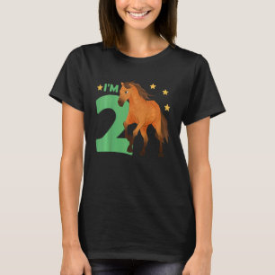 T-shirt Enfants Enfants 2 Anniversaire Cheval 2 Ans Annive