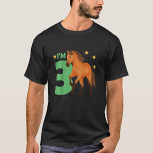 T-shirt Enfants Enfants 3e anniversaire Cheval Trois ans R