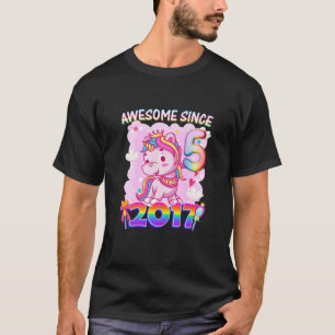 T-shirt Enfants Enfants 5E Anniversaire Fête Unicorne Fill
