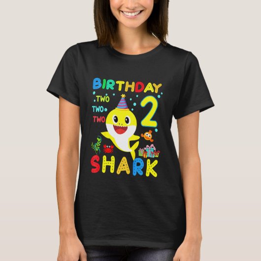 T-shirt Enfants Enfants Bébé Requin 2e anniversaire Garçon (Devant)
