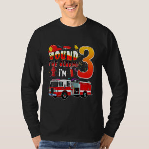 T-shirt Enfants Enfants Camion d'incendie 3e anniversaire