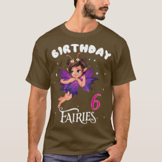 T-shirt Enfants Fairy Anniversaire fête 6 ans Fairy Birtha