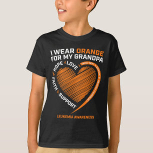 T-shirt Enfants Femmes Je Porte Orange Pour Mon Grand-Père
