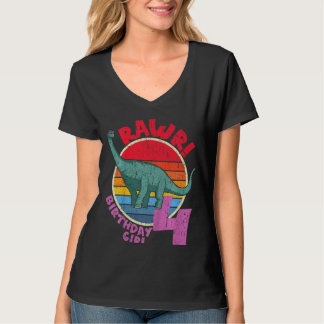 T-shirt Enfants Fille 4e anniversaire I Rawday! Brachiosau