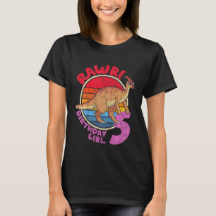 T-shirt Enfants Fille 5e anniversaire I Rawday! Parasaurol
