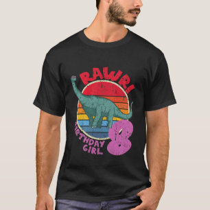 T-shirt Enfants Fille 8E Anniversaire I Rawday! Brachiosau