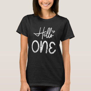 T-shirt Enfants Filles 1er anniversaire avec le coeur mign