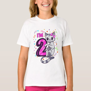 T-shirt Enfants Filles 2e Anniversaire tenue J'ai 2 ans ch