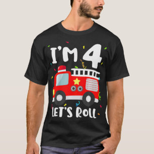 T-shirt Enfants Fire Truck 4e anniversaire Toddler Boy Fir