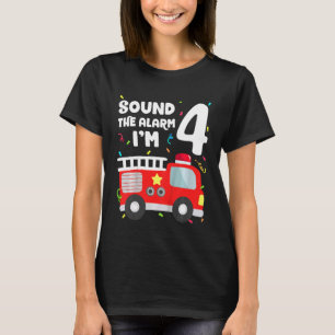 T-shirt Enfants Fire Truck 4e anniversaire Toddler Boy Fir