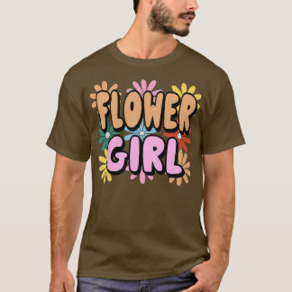 T-shirt Enfants Flower Girl mignonne Jolie Floral Simple P