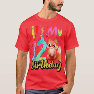 T-shirt Enfants Fox 12e anniversaire 12 ans Renard âgé Ann