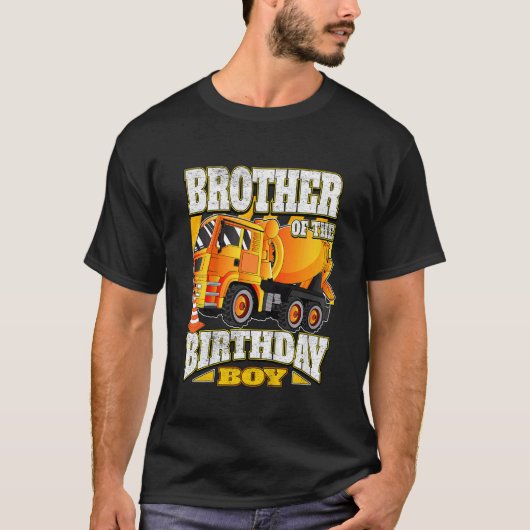 T-shirt Enfants Frère De L'Anniversaire Boy Concrete Mixer (Devant)