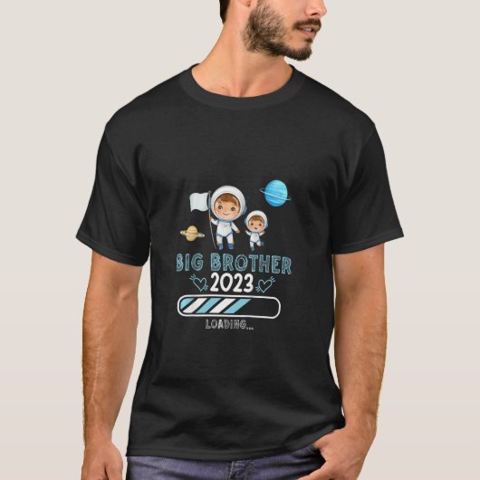 T-shirt Enfants frères Big Brother 2023 astronaute spatial (Devant)
