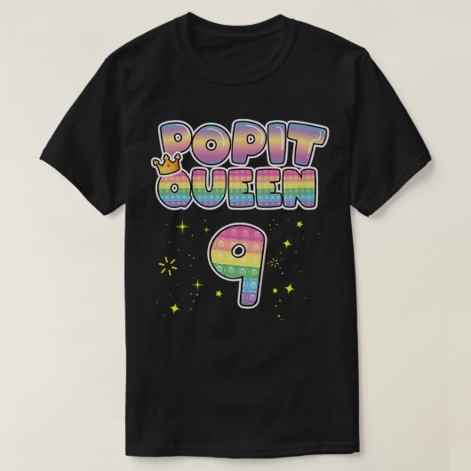 T-shirt Enfants Funny 9e anniversaire Pop it Queen 9 Poppe (Design devant)