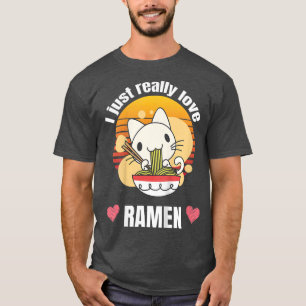 T-shirt Enfants Funny Chat Manger Ramen Noodle citation po