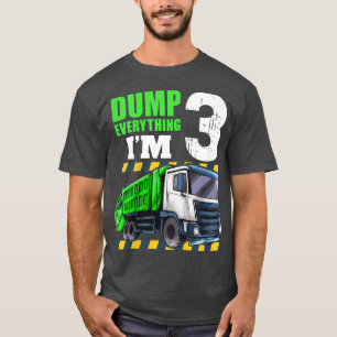T-shirt Enfants Garbage Truck 3e anniversaire garçon 3 ans